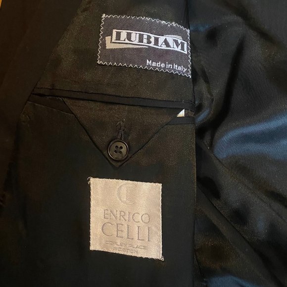 Men Double Breasted Suit Blazer Size 42R or EU 52R - Picture 4 of 5